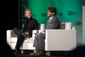 Elizabeth Holmes, fundadora y exdirectora ejecutiva de Theranos, durante una conferencia