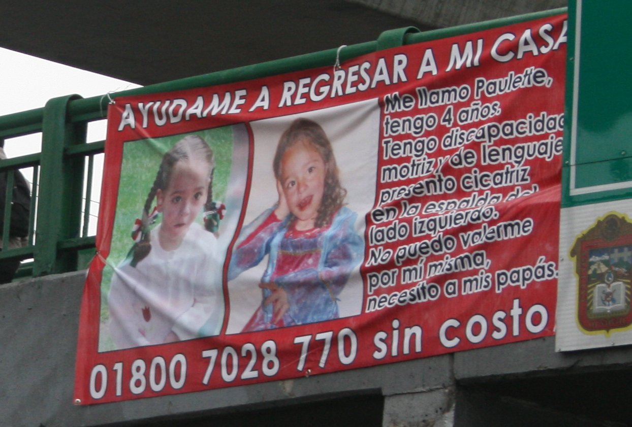Fotografía de Paulette Gebara Farah utilizada en el cartel de búsqueda de 2010