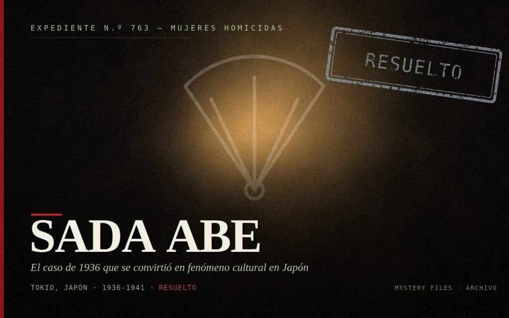 Portada del expediente Sada Abe, caso de 1936 en Japón