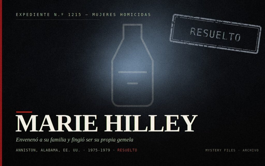 Portada del expediente de Marie Hilley, la viuda negra de Alabama