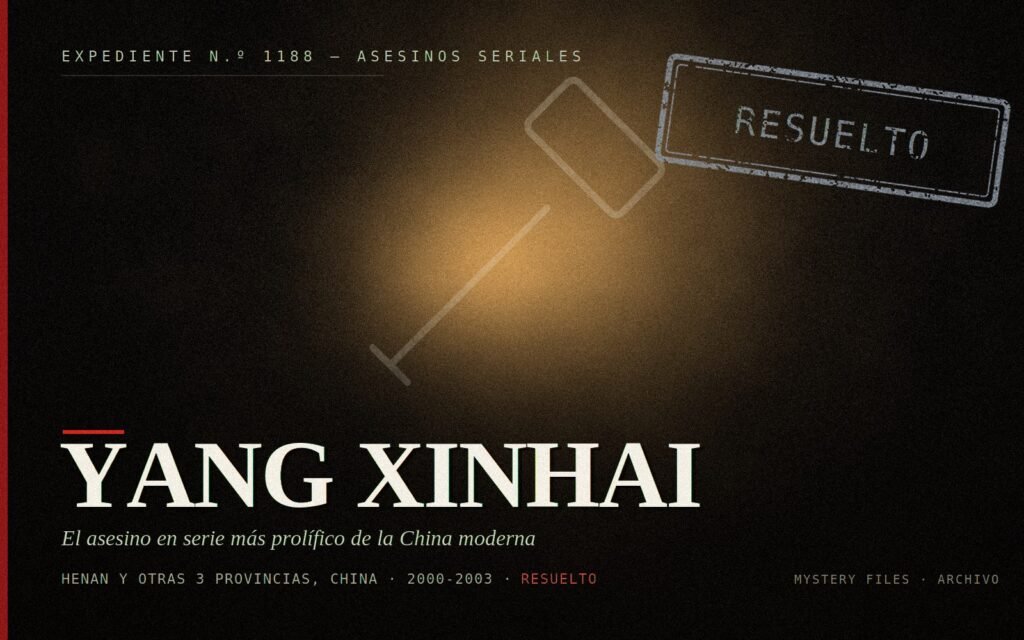 Portada del expediente de Yang Xinhai, el Monstruo Asesino de China