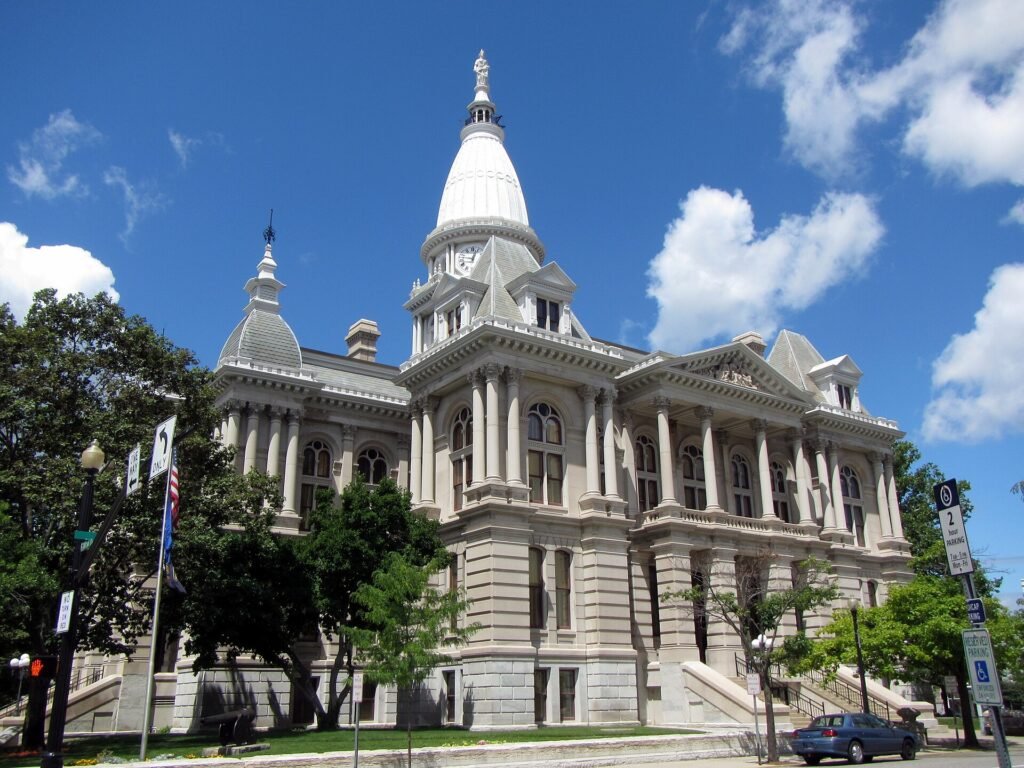 Palacio de Justicia del condado de Tippecanoe en Lafayette, Indiana, ciudad donde Natalia Grace fue abandonada
