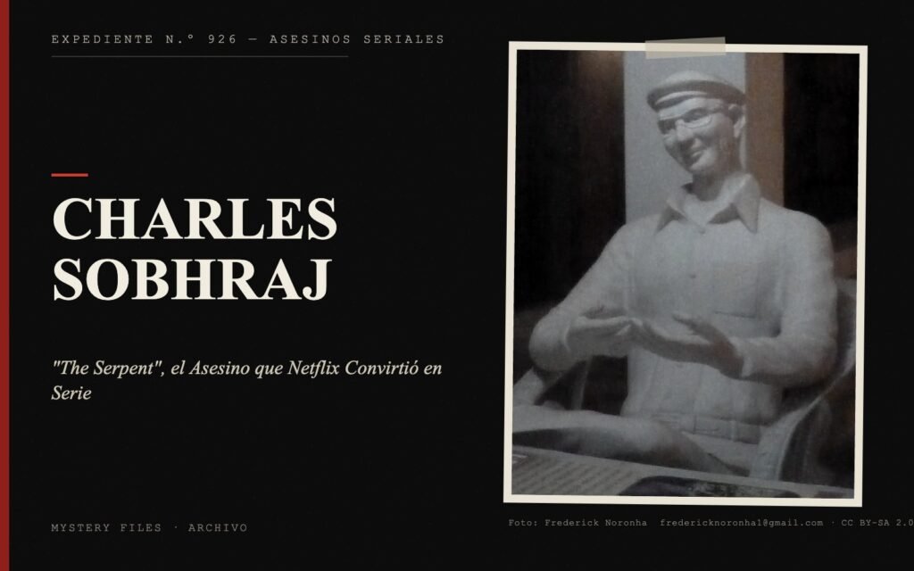 Portada del expediente de Charles Sobhraj con fotografía real: "The Serpent", el Asesino que Netflix Convirtió en Serie