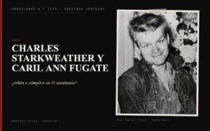 Portada del expediente de Charles Starkweather y Caril Ann Fugate con fotografía: ¿rehén o cómplice en 11 asesinatos?