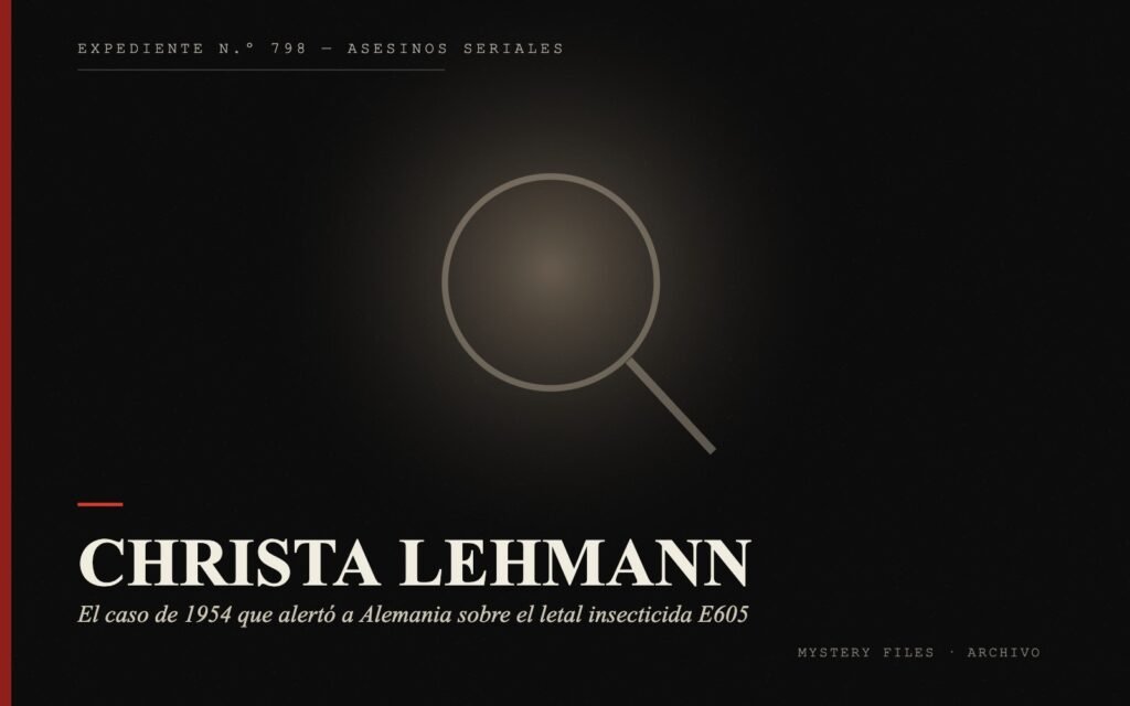 Portada del expediente de Christa Lehmann: el caso de 1954 que alertó a Alemania sobre el letal insecticida E605