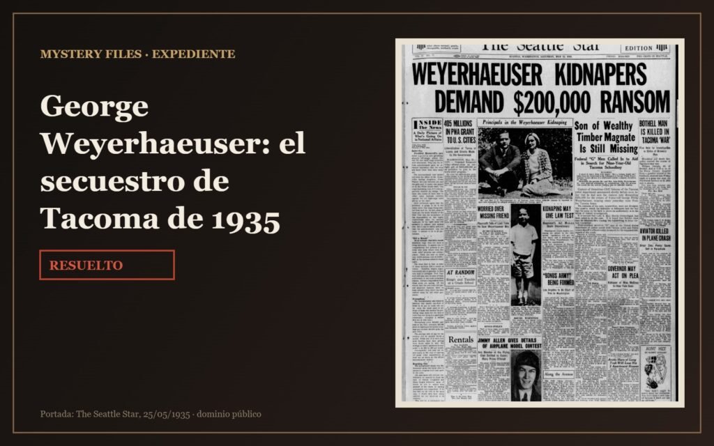 George Weyerhaeuser: el secuestro de Tacoma de 1935