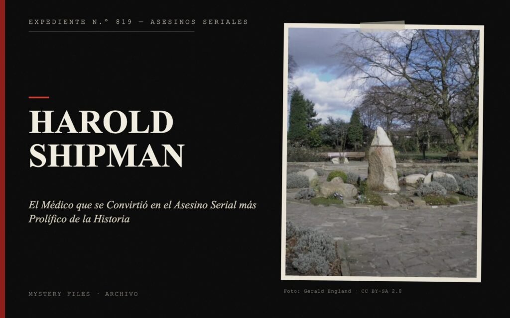 Portada del expediente de Harold Shipman con fotografía real: el Médico que se Convirtió en el Asesino Serial más Prolífico de la Historia
