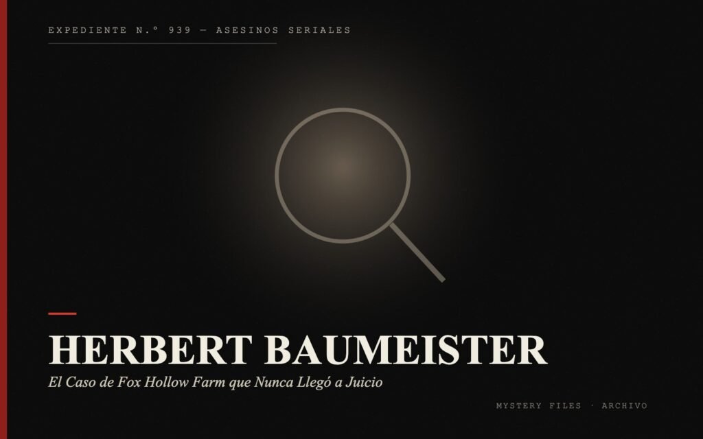 Portada del expediente de Herbert Baumeister: el Caso de Fox Hollow Farm que Nunca Llegó a Juicio