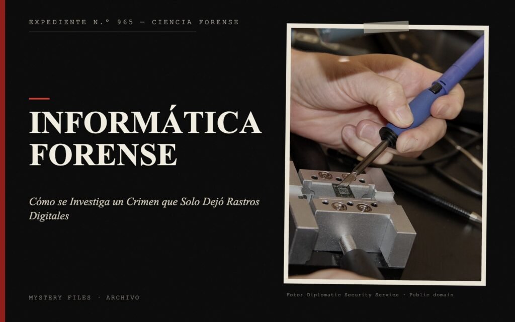 Portada del expediente de Informática Forense con fotografía: Cómo se Investiga un Crimen que Solo Dejó Rastros Digitales