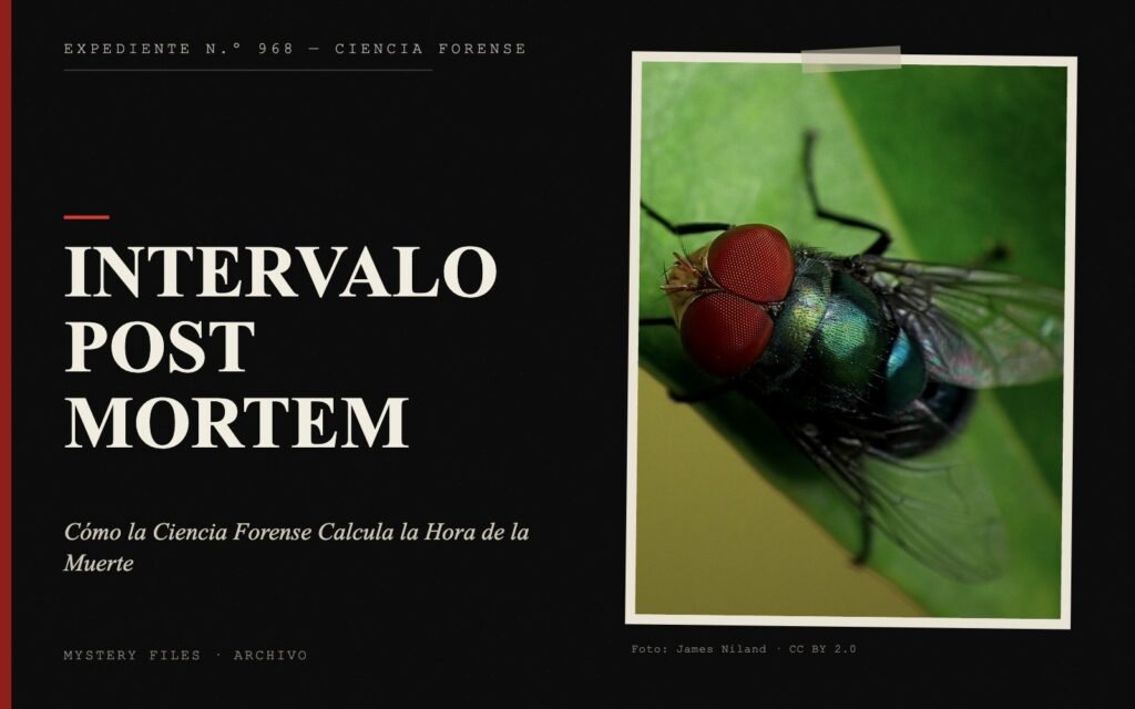 Portada del expediente de Intervalo Post Mortem con fotografía: Cómo la Ciencia Forense Calcula la Hora de la Muerte