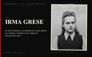 Portada del expediente de Irma Grese con fotografía: el Juicio de Belsen y la rendición de cuentas judicial por crímenes cometidos en los campos de concentración nazis