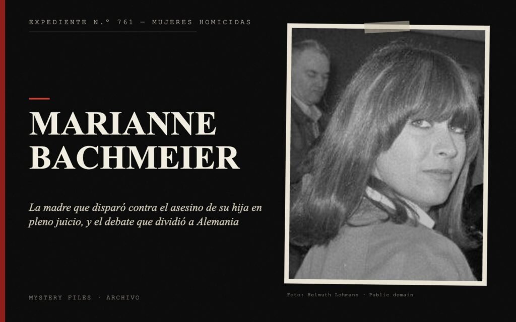 Portada del expediente de Marianne Bachmeier con fotografía: la madre que disparó contra el asesino de su hija en pleno juicio, y el debate que dividió a Alemania