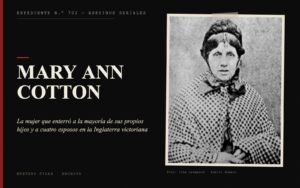 Portada del expediente de Mary Ann Cotton con fotografía: la mujer que enterró a la mayoría de sus propios hijos y a cuatro esposos en la Inglaterra victoriana