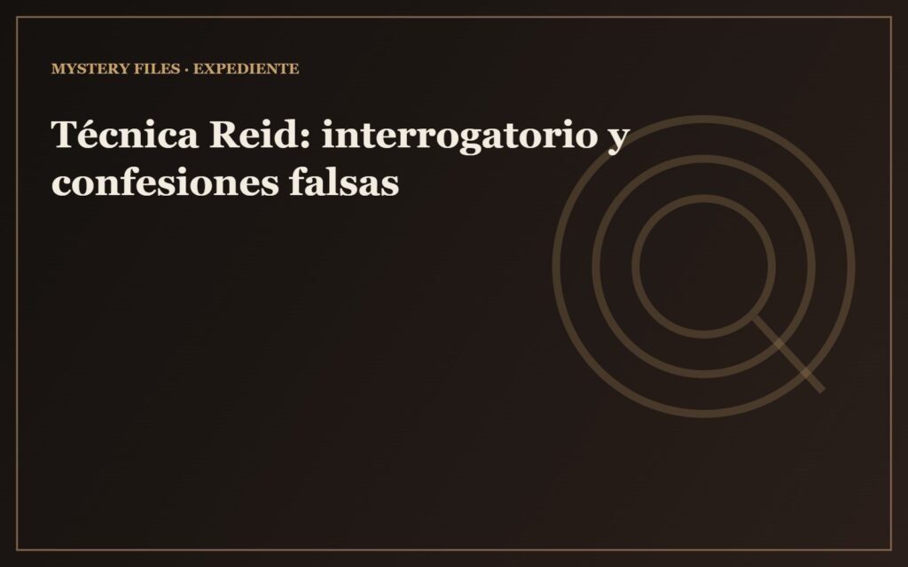 Técnica Reid: interrogatorio y confesiones falsas